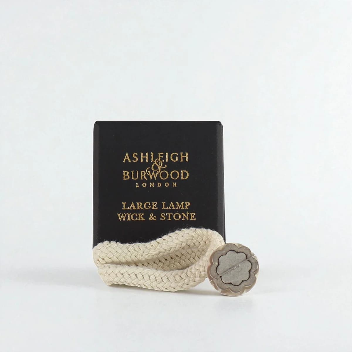 An Ashleigh & Burwood Boxed Large Replacement Wick and stone on a white background
